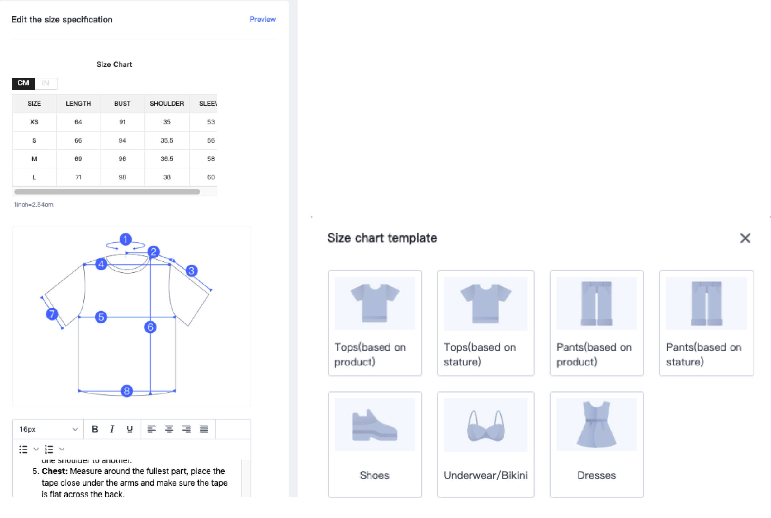 optimize-fashion-product-page-with-size-chart